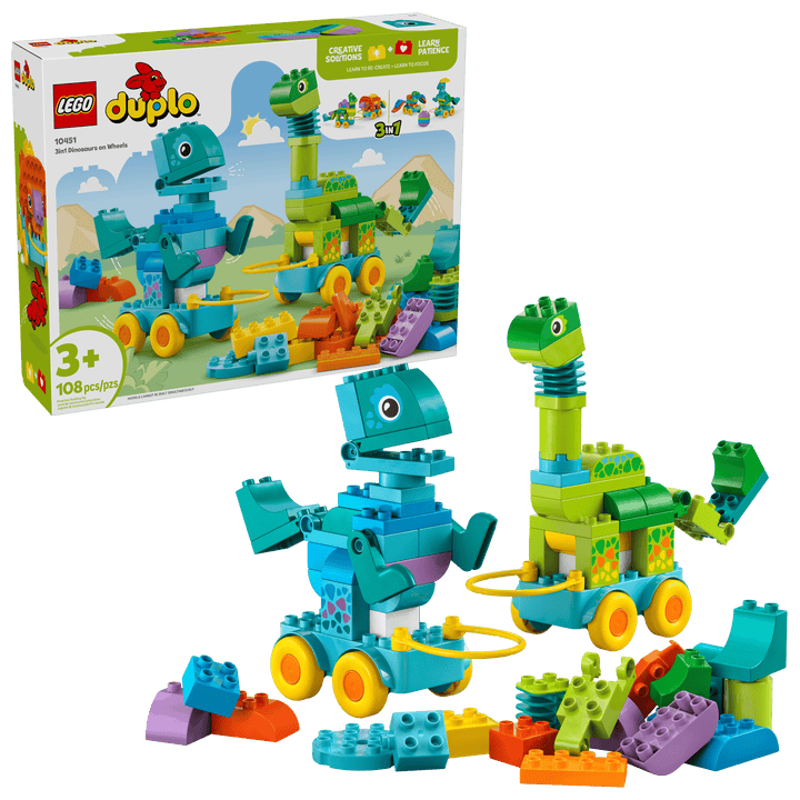 לגו DUPLO® - דינוזאורים על גלגלים 3 ב-1 (10451)-2