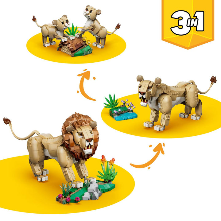 לגו Creator 3in1 - חיות בר: אריה מלכותי (31386)-7