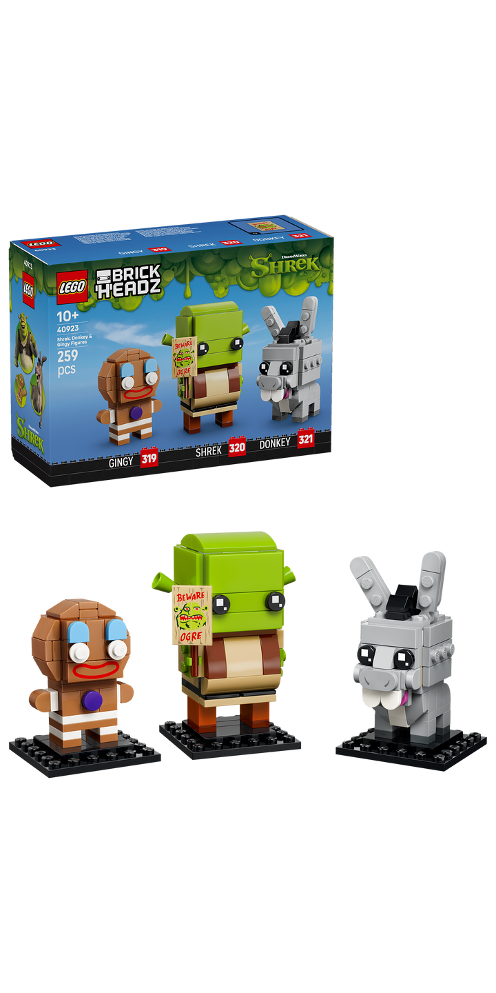 לגו ™BrickHeadz – דמויות של שרק, חמור וג'ינג'י (40923)-2