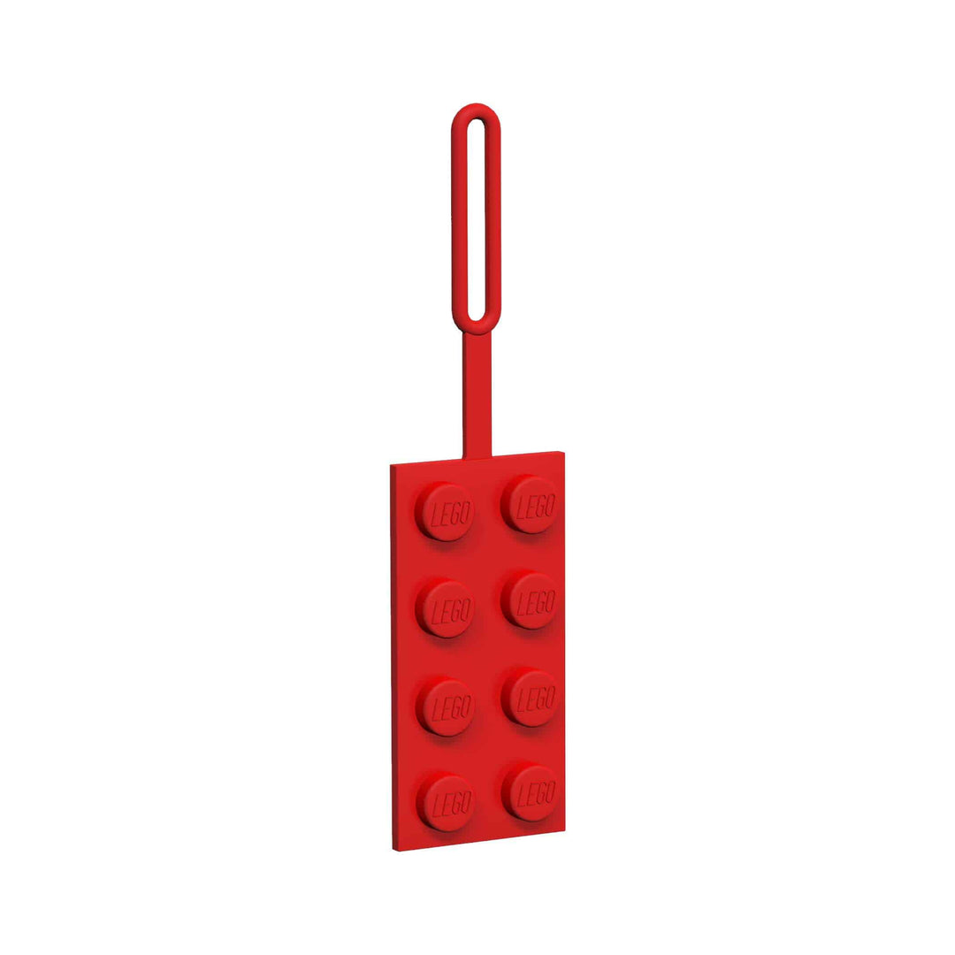 לגו תג לתיק - לבנת 2x4 אייקונית בצבע אדום (52002)-2