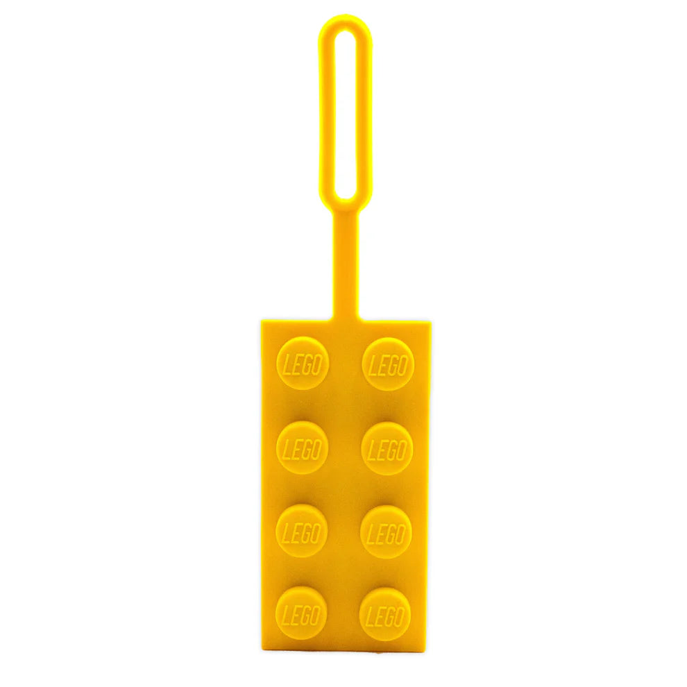 לגו תג לתיק - לבנת 2x4 אייקונית בצבע צהוב (53657)-3