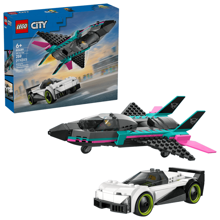 לגו City - מטוס סילון נגד מכונית (60489)-2