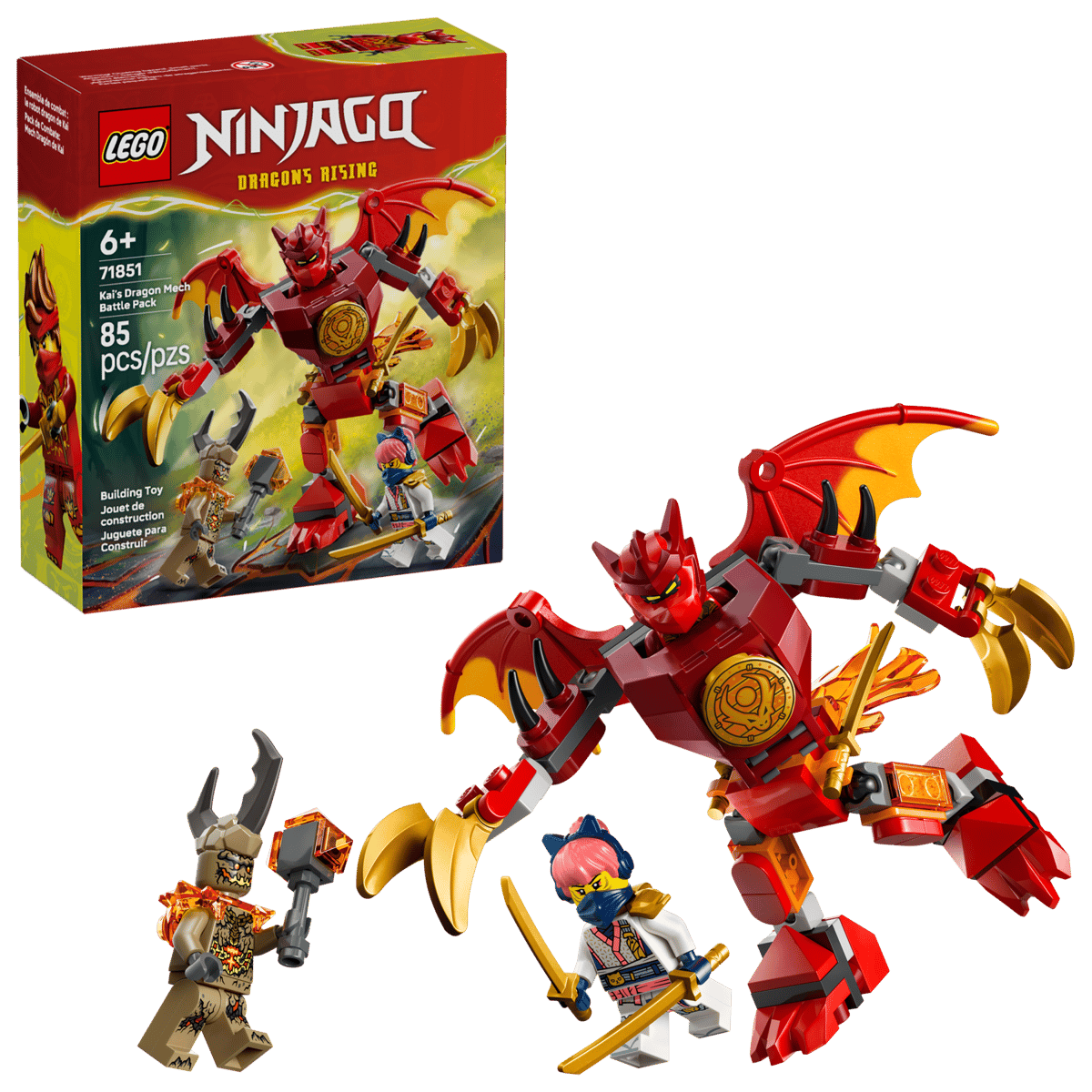 לגו NINJAGO® - מארז קרב רובוט הדרקון של קאי (71851)-2
