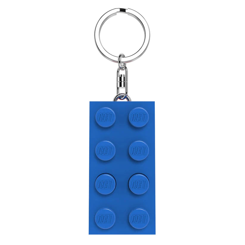 לגו מחזיק מפתחות עם תאורת LED - לבנת LEGO 4X2 כחולה (KE234HB)-0