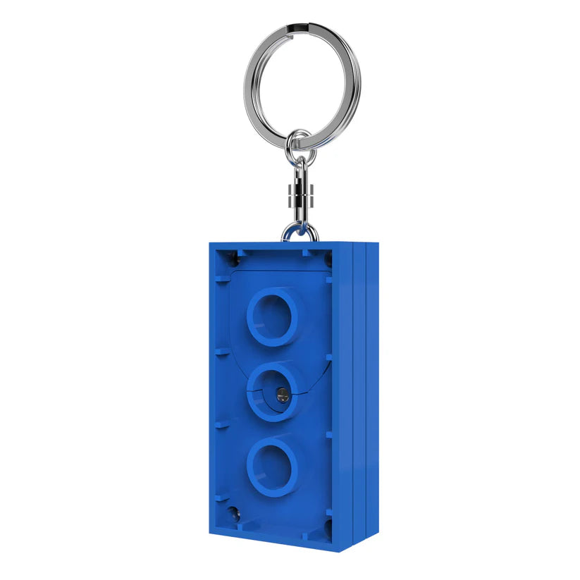 לגו מחזיק מפתחות עם תאורת LED - לבנת LEGO 4X2 כחולה (KE234HB)-4
