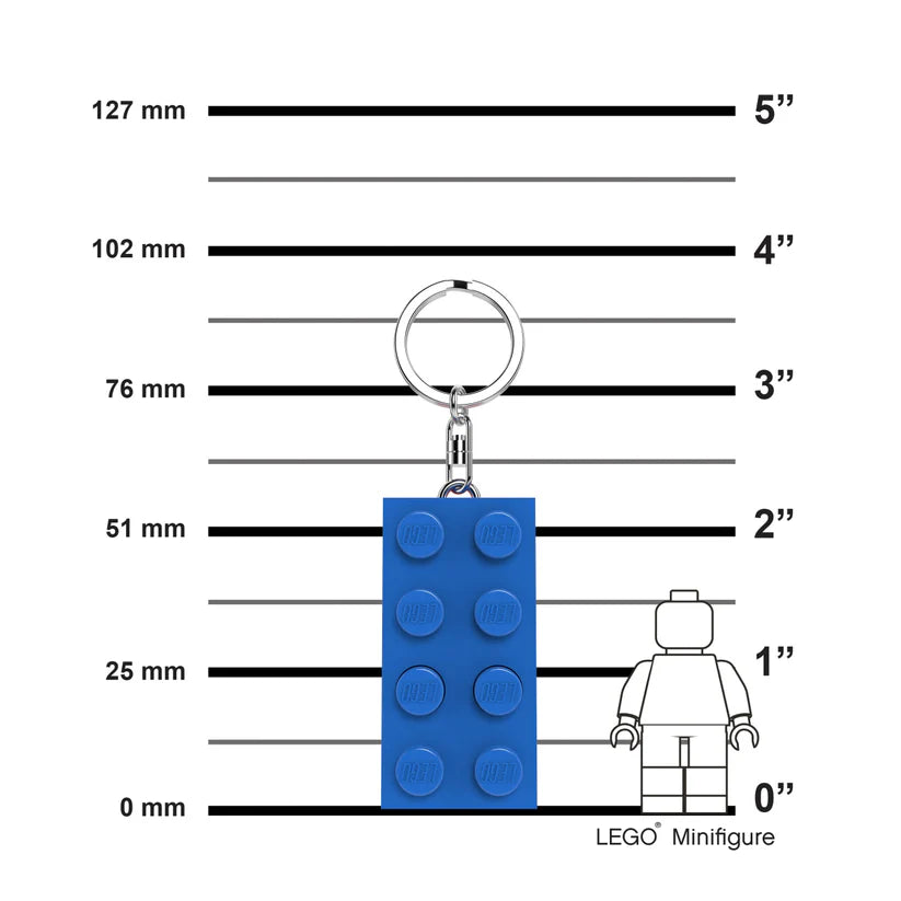 לגו מחזיק מפתחות עם תאורת LED - לבנת LEGO 4X2 כחולה (KE234HB)-3
