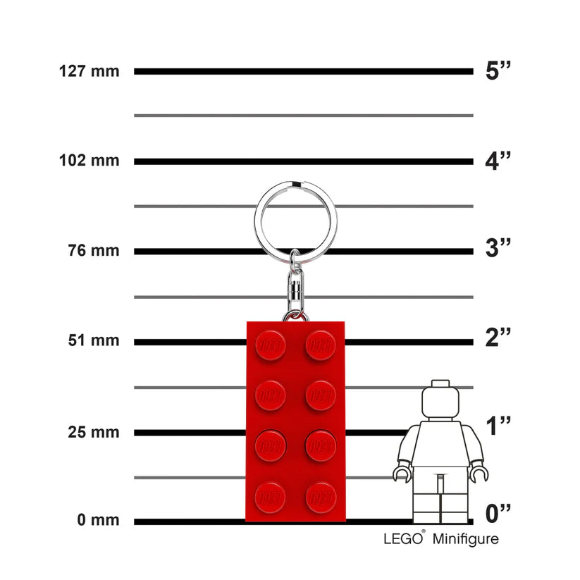 לגו מחזיק מפתחות עם תאורת LED - לבנת LEGO 4X2 כחולה (KE234HR)-3