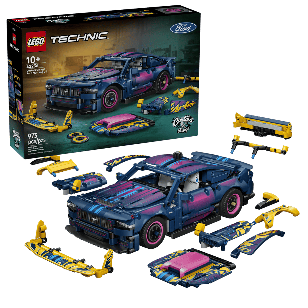 לגו Technic - מוסך תיקונים בהתאמה אישית למכונית Ford Mustang GT (42236)-1