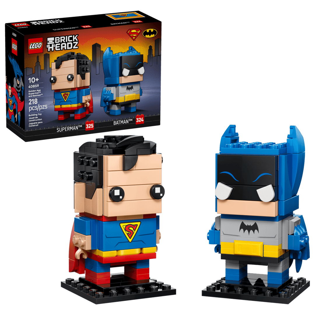 לגו Brickheadz  - סופרמן ובאטמן - גיבורי-על מתקופת תור הזהב (40859)-1