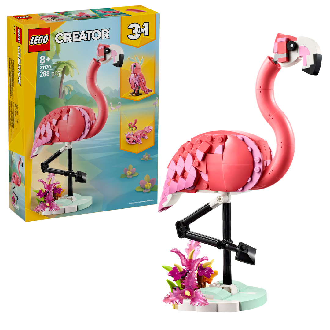 לגו Creator 3in1 - חיות בר: פלמינגו ורוד (31170)-1