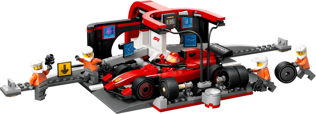 לגו City - תחנת עצירה וצוות תיקונים של F1® עם מכונית Ferrari (60443)
