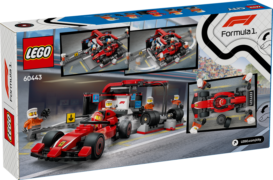 לגו City - תחנת עצירה וצוות תיקונים של F1® עם מכונית Ferrari (60443)-2