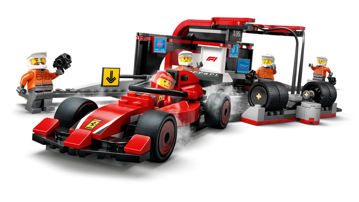 לגו City - תחנת עצירה וצוות תיקונים של F1® עם מכונית Ferrari (60443)-4