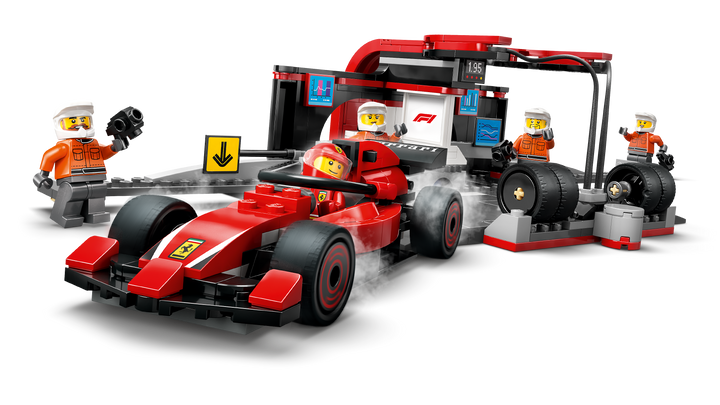 לגו City - תחנת עצירה וצוות תיקונים של F1® עם מכונית Ferrari (60443)-4