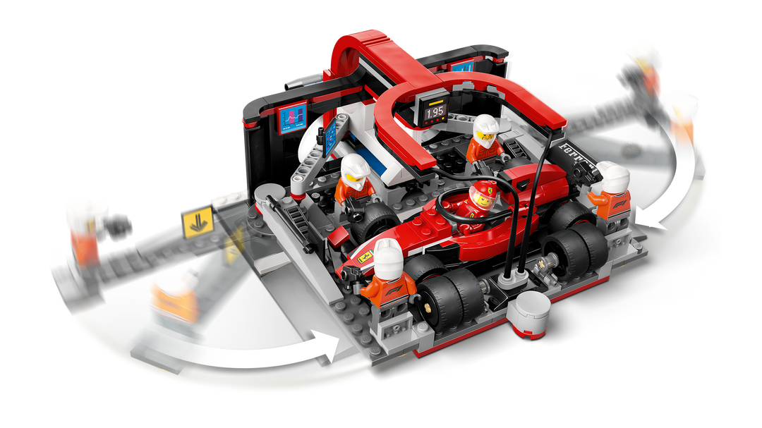 לגו City - תחנת עצירה וצוות תיקונים של F1® עם מכונית Ferrari (60443)-4