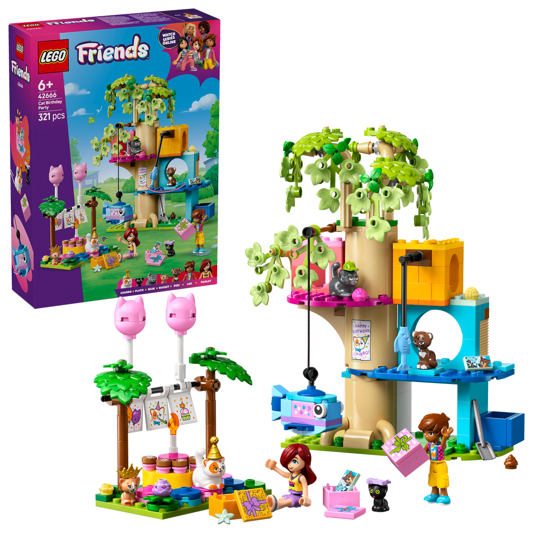 לגו Friends - מסיבת יום הולדת של חתול ובית העץ (42666)-1