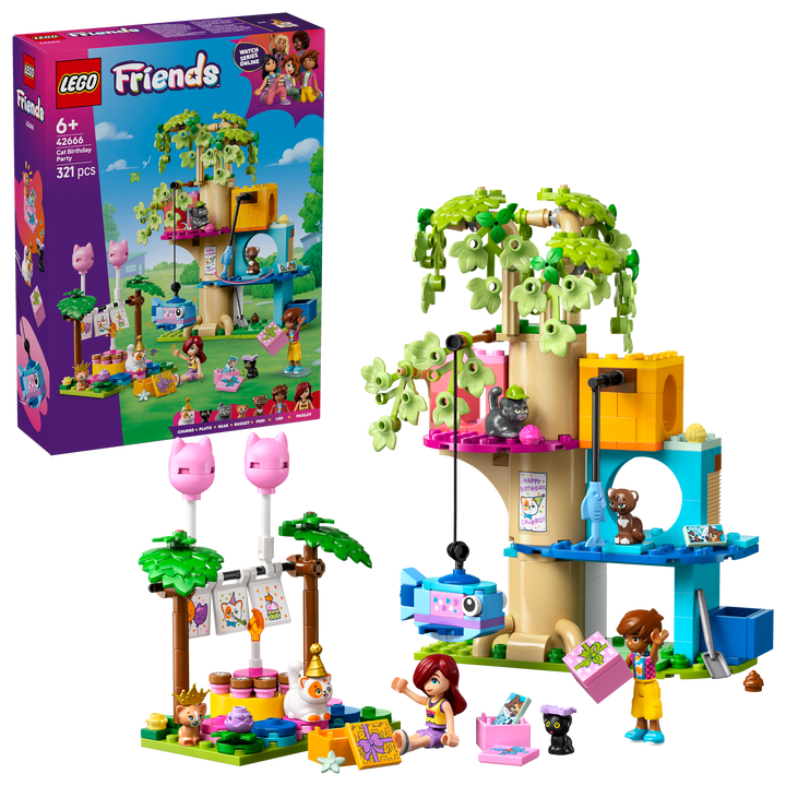 לגו Friends - מסיבת יום הולדת של חתול ובית העץ (42666)-2