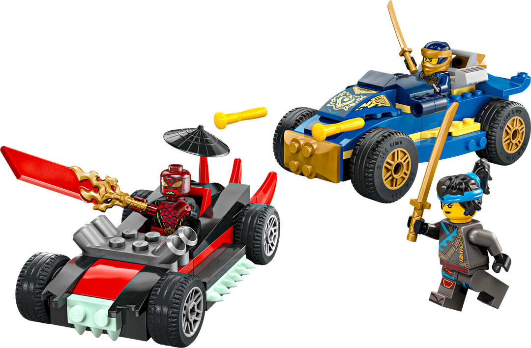 לגו NINJAGO® - רוג נגד דריקס בדו-קרב מכוניות מרוץ (71840)-0
