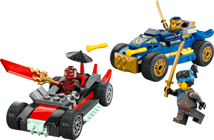 לגו NINJAGO® - רוג נגד דריקס בדו-קרב מכוניות מרוץ (71840)-1