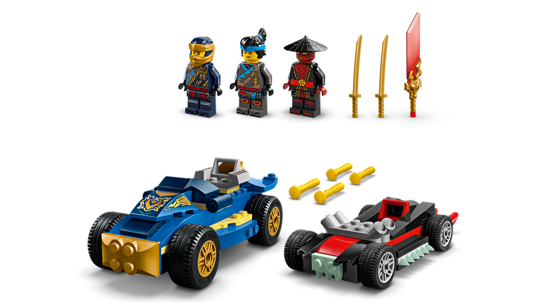 לגו NINJAGO® - רוג נגד דריקס בדו-קרב מכוניות מרוץ (71840)-4