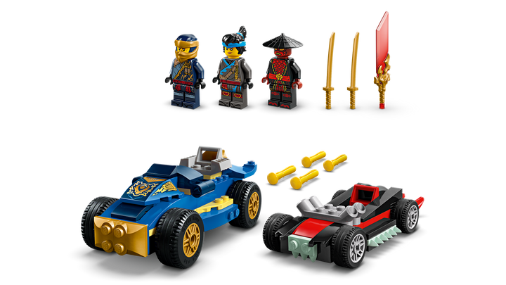לגו NINJAGO® - רוג נגד דריקס בדו-קרב מכוניות מרוץ (71840)-5