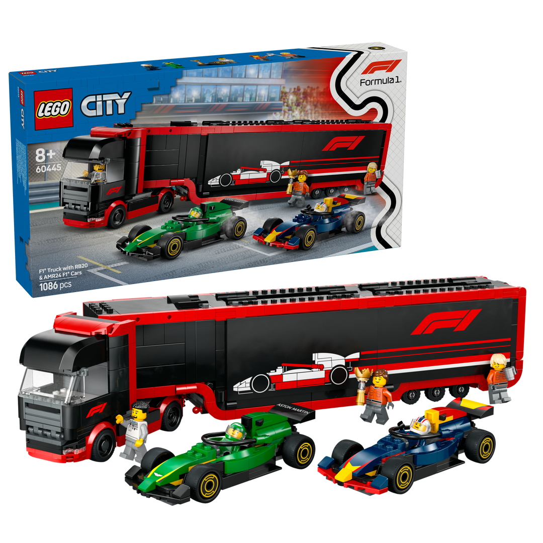 לגו City - משאית F1® עם מכוניות F1® של RB20 ו-AMR24 (60445)-1