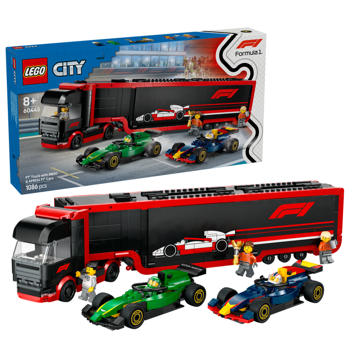לגו City - משאית F1® עם מכוניות F1® של RB20 ו-AMR24 (60445)-2