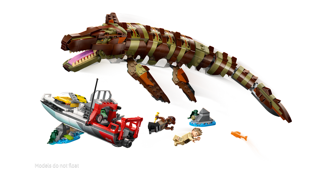 לגו Jurassic World - משימה על סירה ומוזאזאורוס בנויים מלבנים (76974)-4
