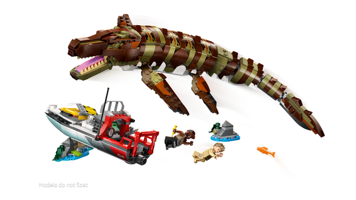 לגו Jurassic World - משימה על סירה ומוזאזאורוס בנויים מלבנים (76974)-5