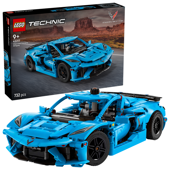 לגו Technic - Chevrolet Corvette Stingray כחולה (42217)-2