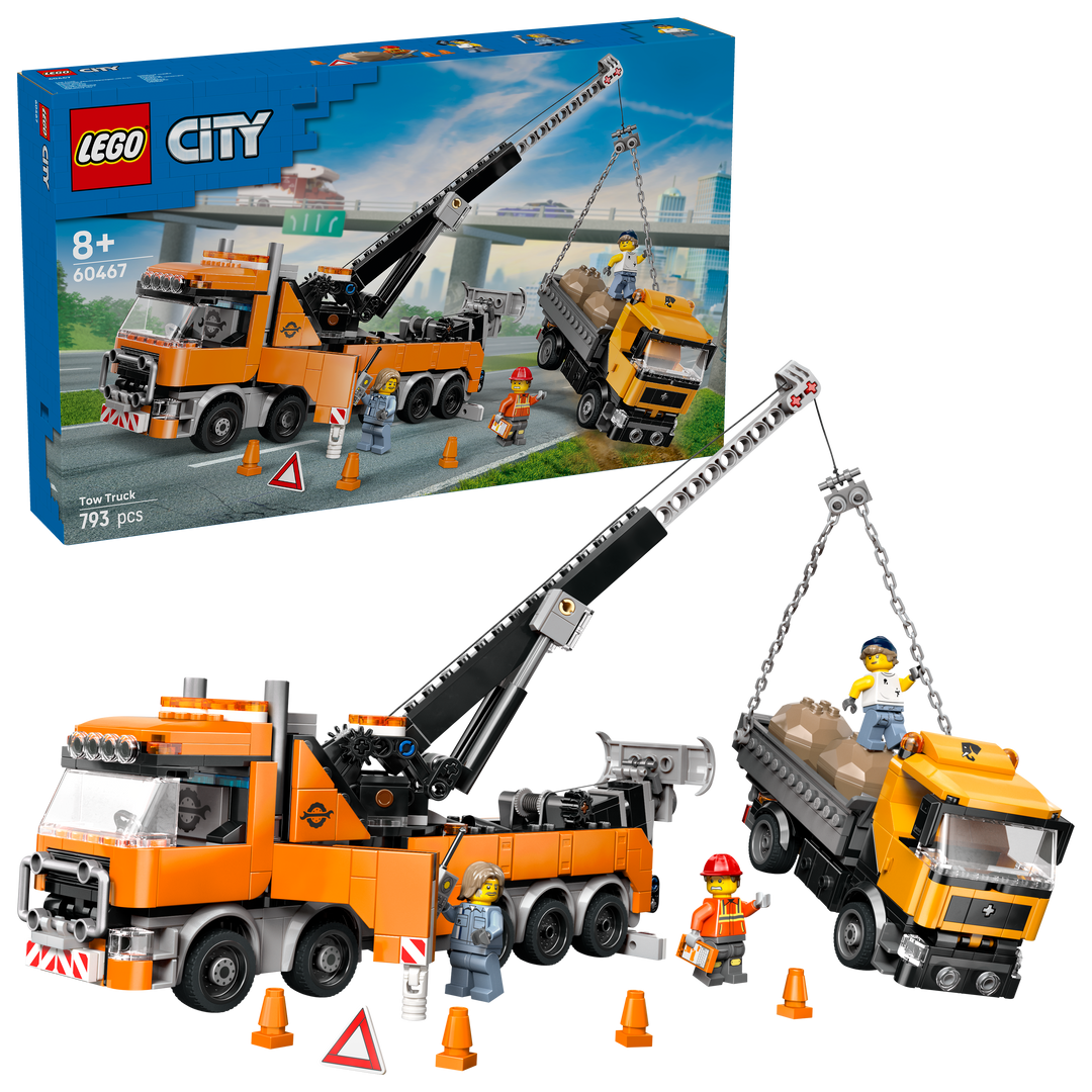 לגו City - משאית גרר עם מנוף לחילוץ רכבים כבדים (60467)-1