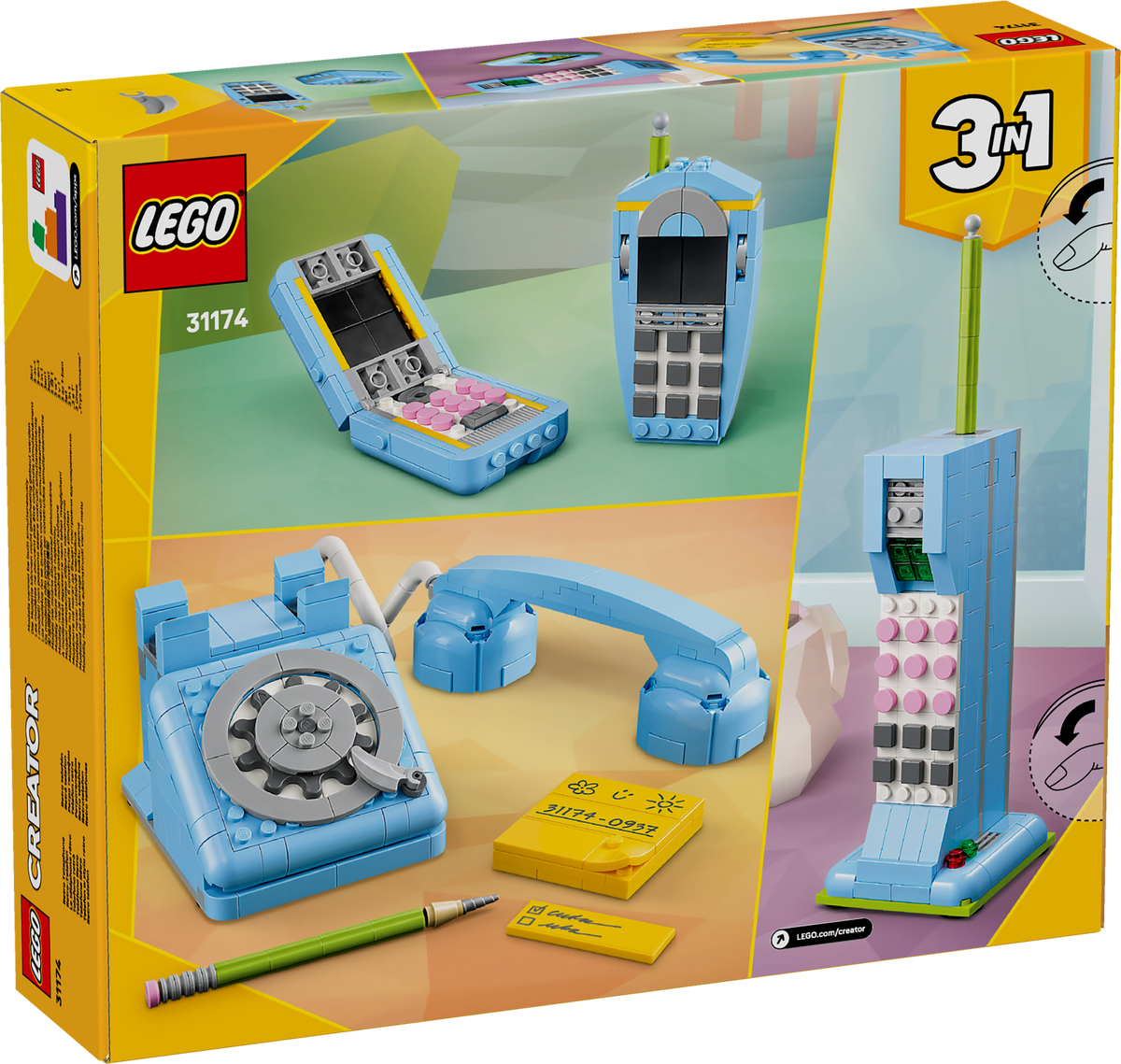 לגו Creator 3in1 - טלפון בסגנון רטרו (31174)-12