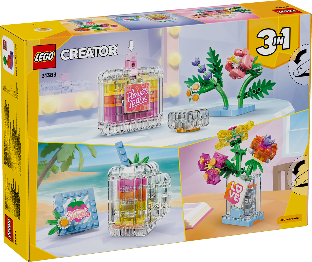 לגו Creator 3in1 - בקבוק בושם עם קישוטי פרחים (31383)-1