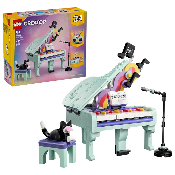לגו Creator 3in1 - קישוט מוזיקלי בצורת פסנתר עם חתול (31392)-2
