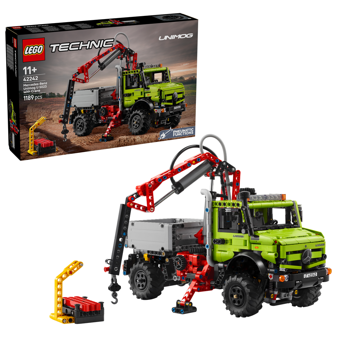 לגו Technic - Mercedes-Benz Unimog U 5023 עם עגורן (42242)-1