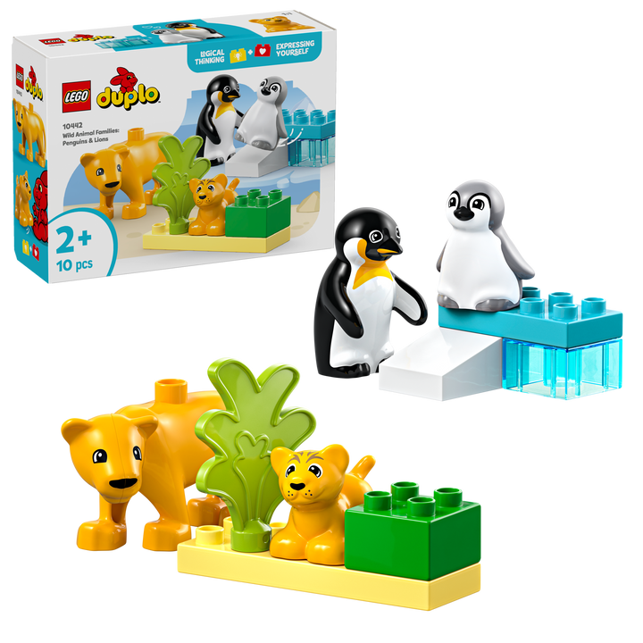לגו DUPLO® - משפחות של חיות בר: פינגווינים ואריות (10442)-1