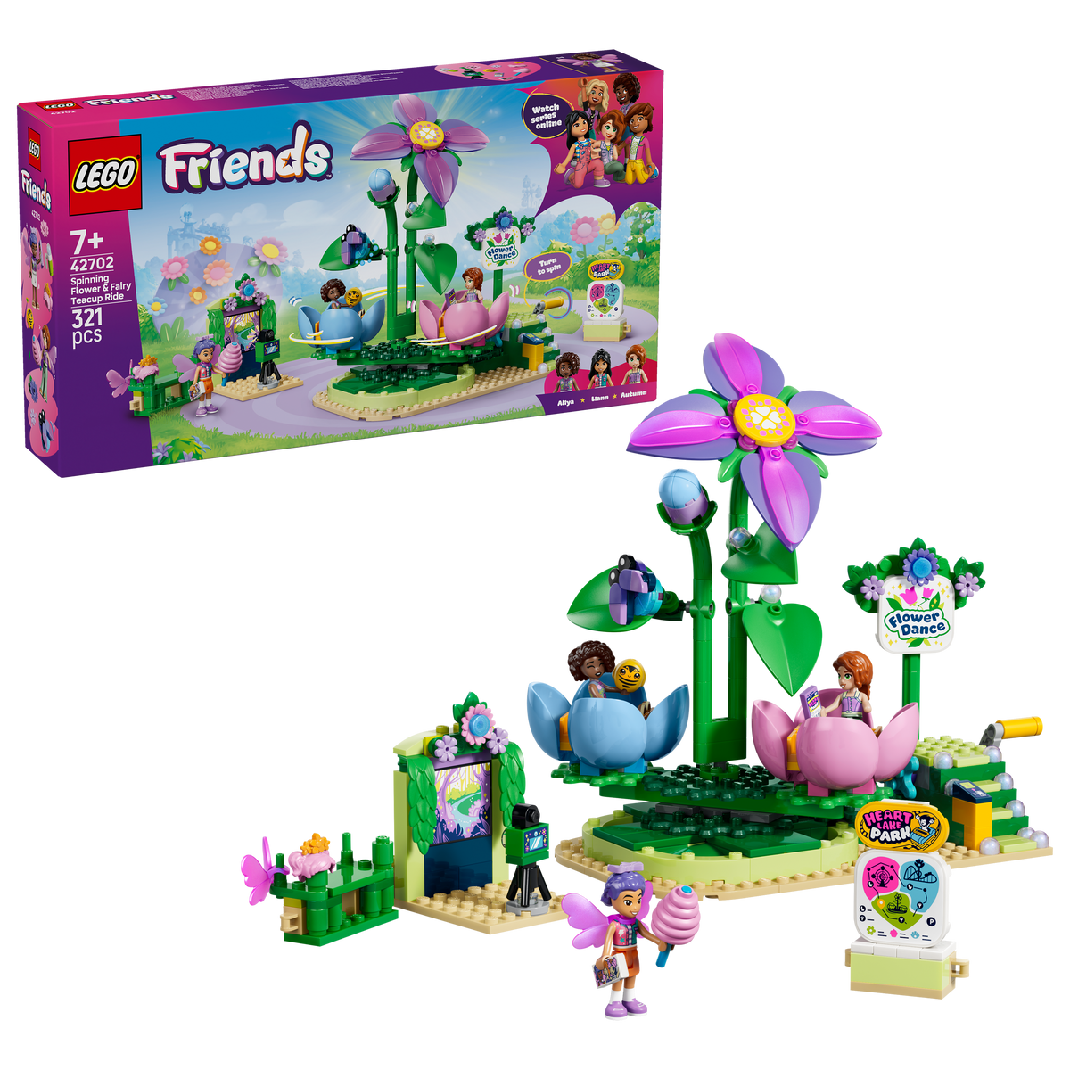 לגו Friends - מתקן פרח וספלוני פיות מסתובבים (42702)-2
