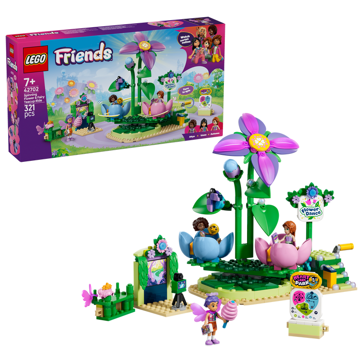 לגו Friends - מתקן פרח וספלוני פיות מסתובבים (42702)-2