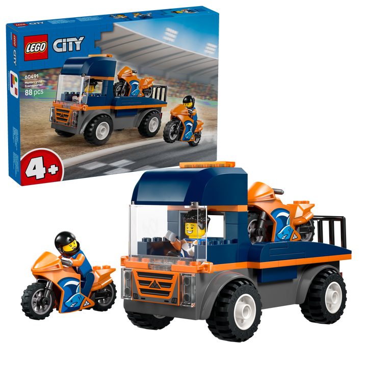 לגו City - משאית להובלת אופנועים (60491)-2