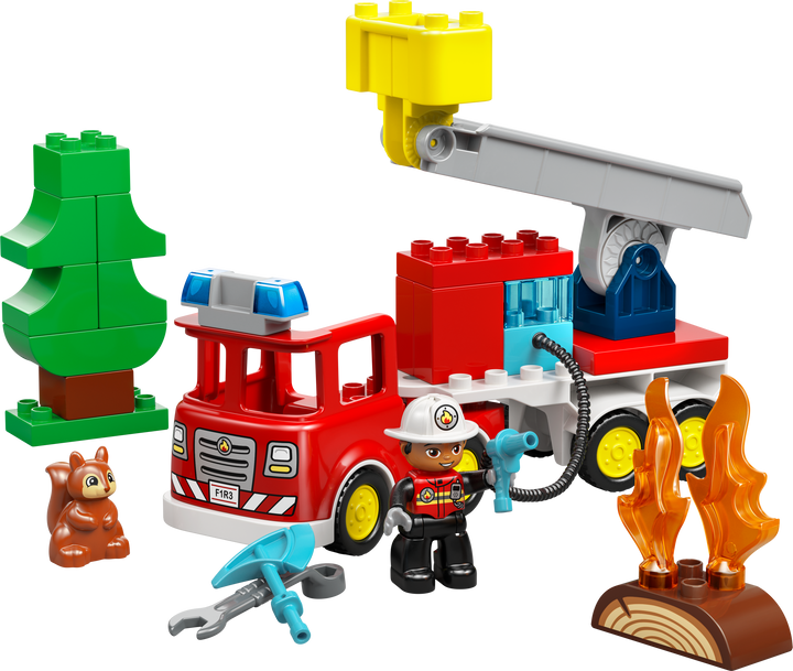 לגו DUPLO® - כבאית עם צינור וכבאי (10473)-1