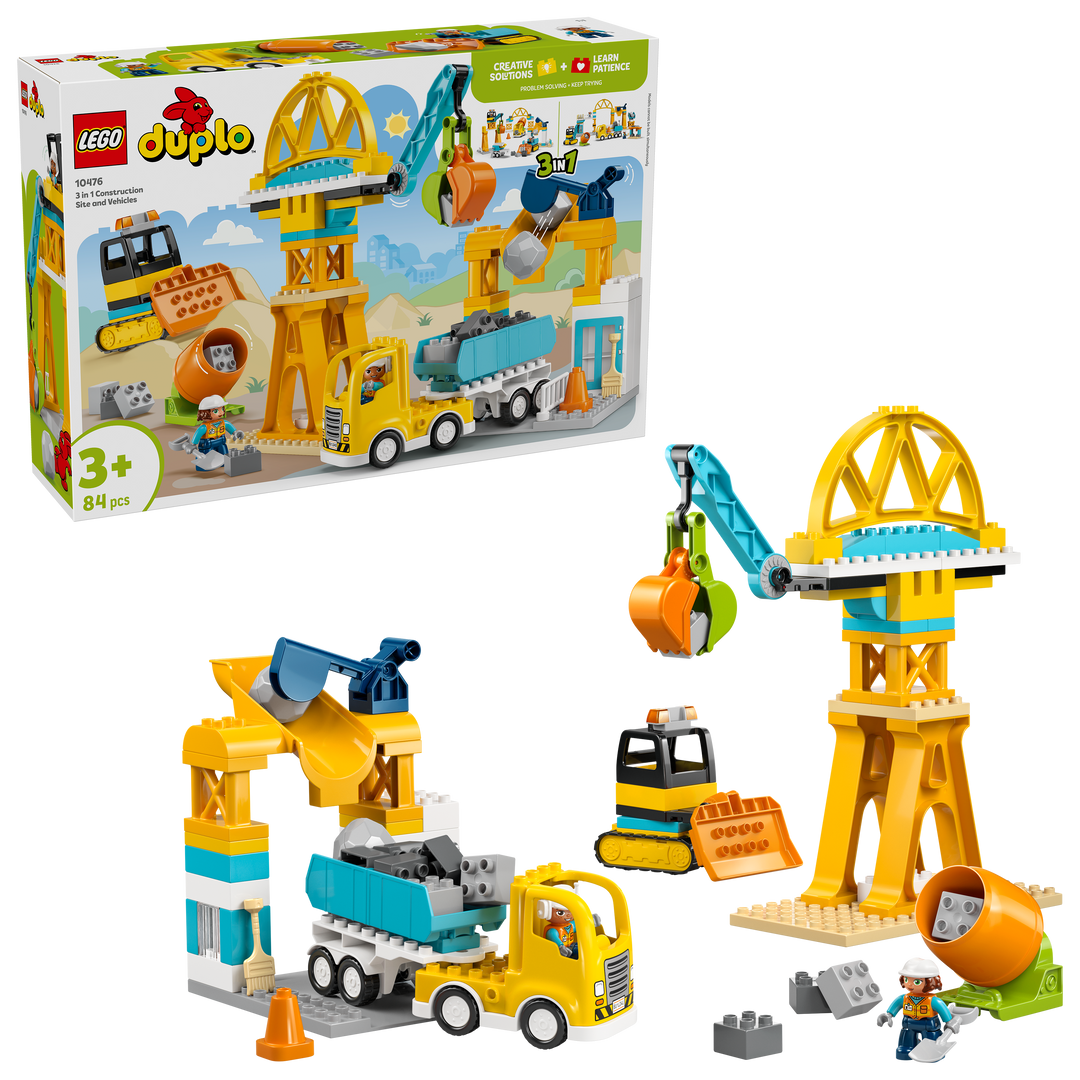 לגו DUPLO® - אתר בנייה וכלי רכב לעבודות בנייה 3 ב-1 (10476)-1