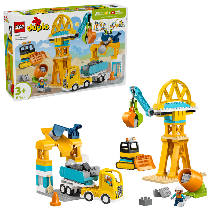 לגו DUPLO® - אתר בנייה וכלי רכב לעבודות בנייה 3 ב-1 (10476)-2