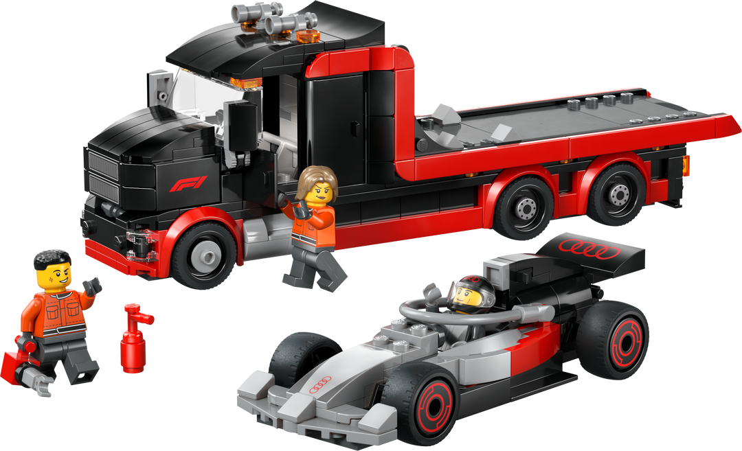 לגו City - משאית עם מכונית מרוץ ®Audi F1 בתצוגת ®F1 (60493)-1