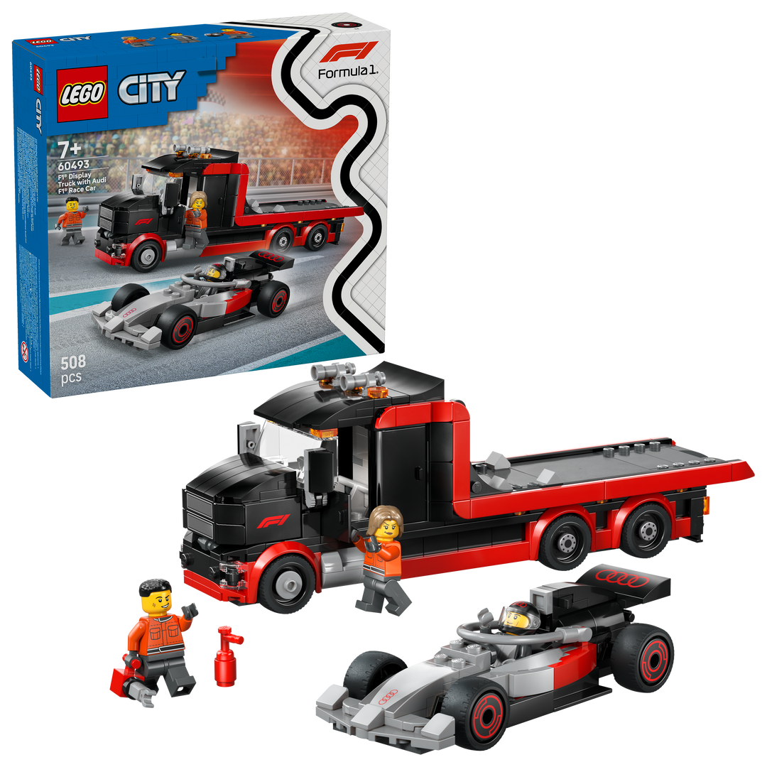 לגו City - משאית עם מכונית מרוץ ®Audi F1 בתצוגת ®F1 (60493)-2