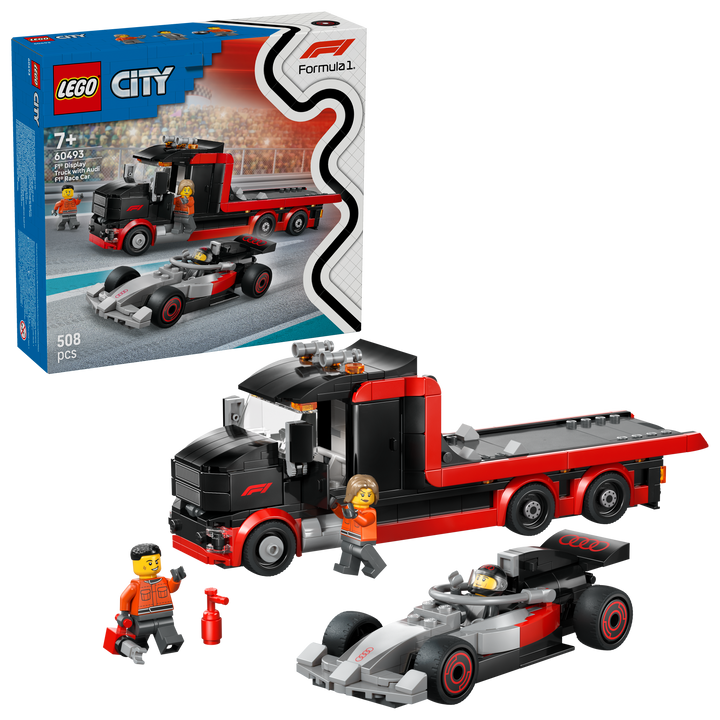 לגו City - משאית עם מכונית מרוץ ®Audi F1 בתצוגת ®F1 (60493)-2
