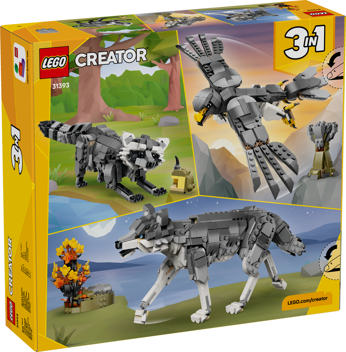 לגו Creator 3in1 - חיות יער: זאב אפור (31393)-3