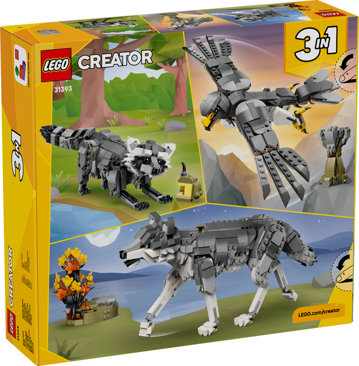 לגו Creator 3in1 - חיות יער: זאב אפור (31393)-3