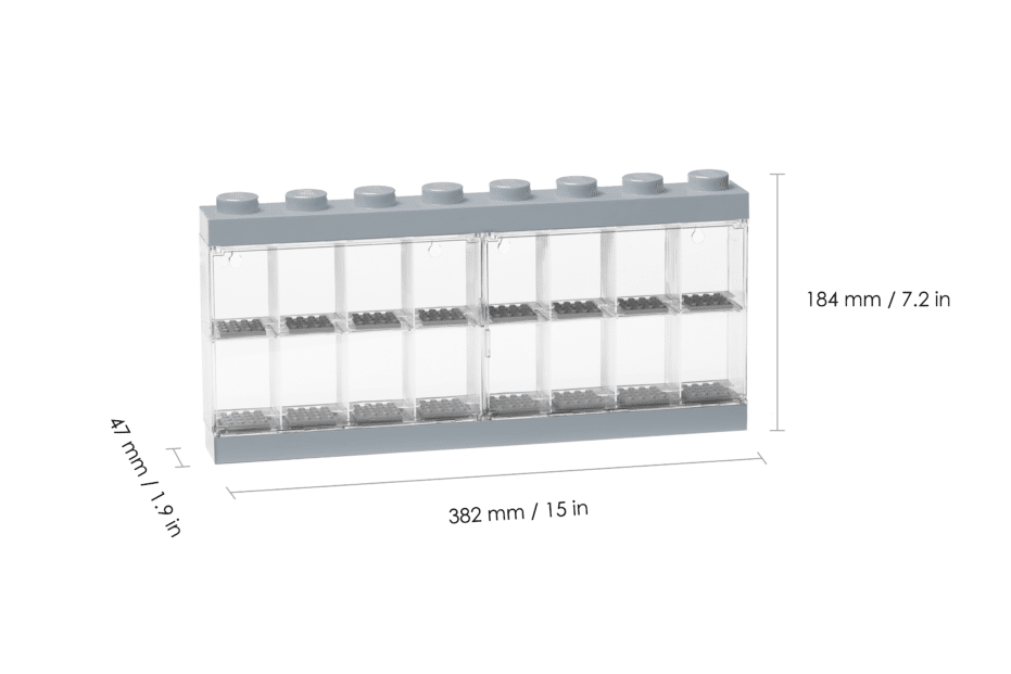 LEGO Minifigure Display Case 16 Grey