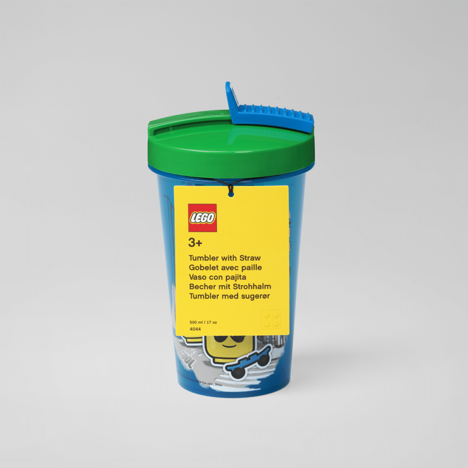 בקבוק שתיה עם קש - LEGO ICONIC בצבע כחול (40441724)