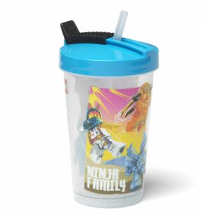 ספל טיולים עם קש - LEGO Ninjago עם מכסה כחול (40441726)